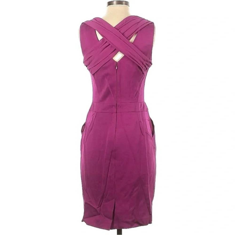 Reiss | Harmony Ruched Pocket Sleeveless Dress Pink Purple Size 4 - Picture 3 of 10